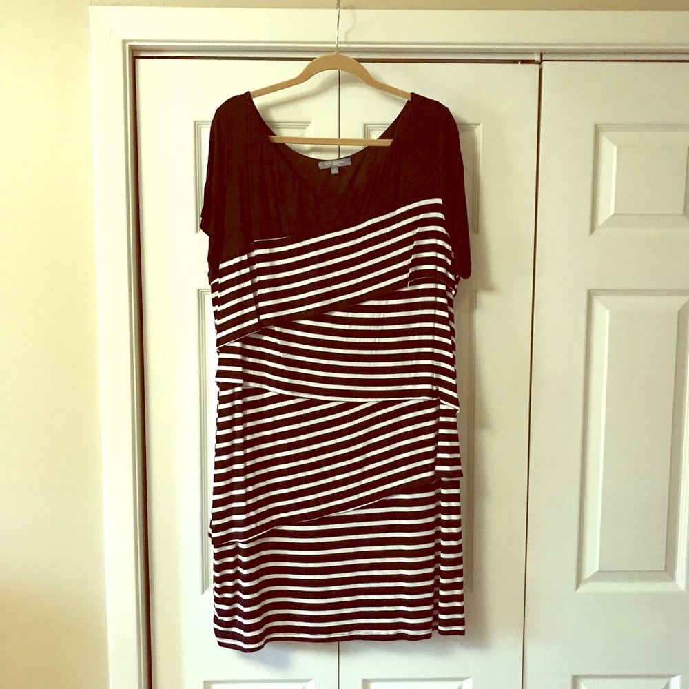 Black/white striped T-shirt dress